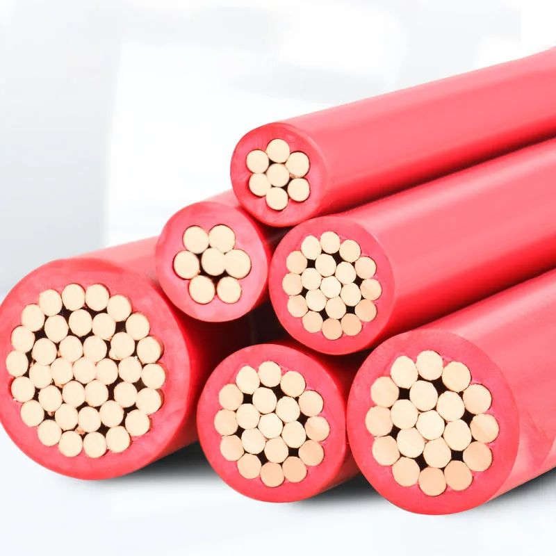 BV Kupfer-Elektrokabel, 10 mm2–120 mm2, 7, 5, 3, 2 AWG, 2 Meter, einadriger Hartdraht, Heimwerker-Draht, PVC-ummanteltes Kupferkabel Image