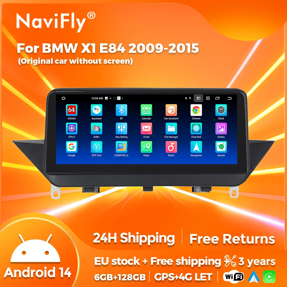 Android14 Auto Radio Drahtlose WiFi BT 4G CarPlay Auto Navigation All in One Für BMW X1 E84 2009-2015 10,25 zoll Multimedia Player Image