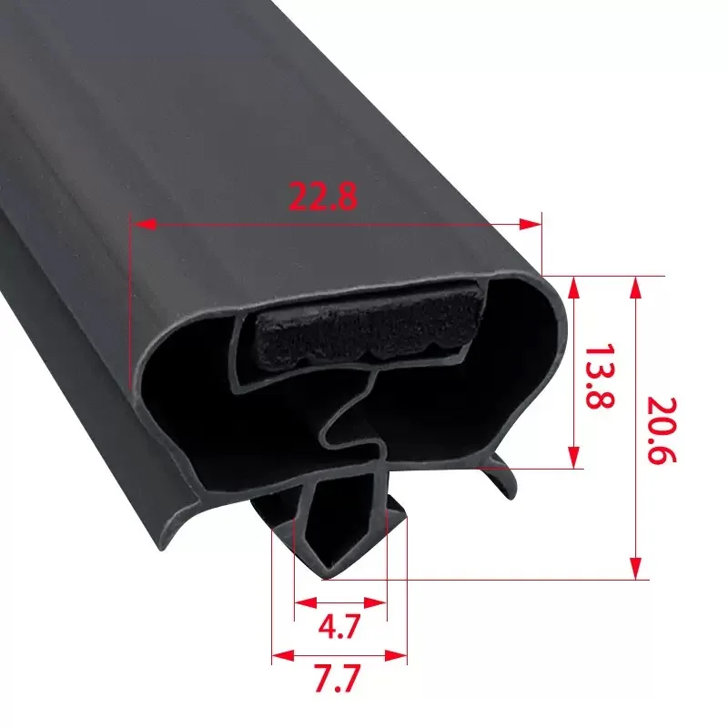 Joint de porte de réfrigérateur personnalisé de remplacement, 2.5m, joint de porte de réfrigérateur, tampon en caoutchouc magnétique pour porte de réfrigérateur
