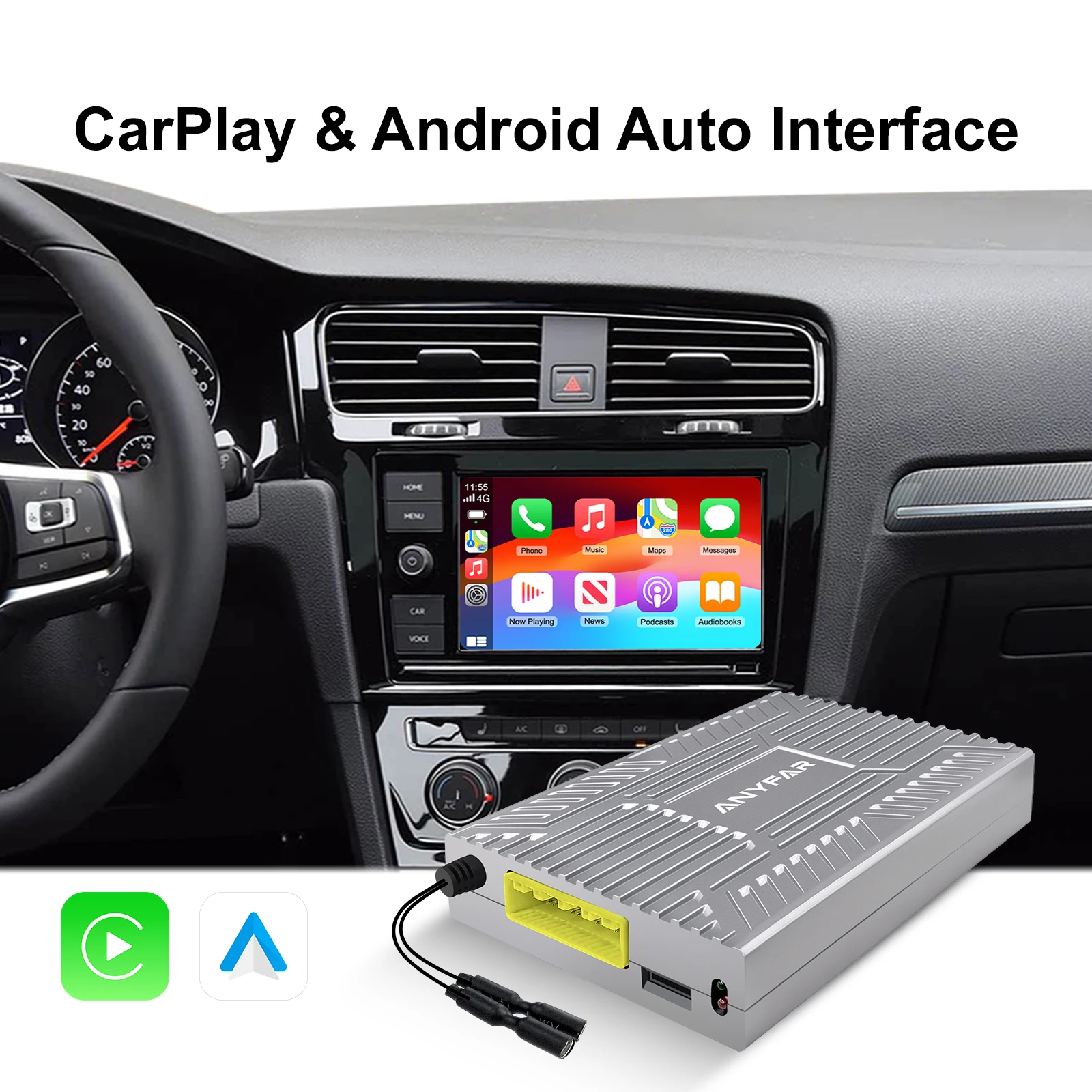 EzoneTronics OEM-Bildschirm-Upgrade-Decoderbox Multimedia CarPlay Android Auto für VW SOKDA SEAT MIB MIB2 Plattform Golf7 Tiguan Image