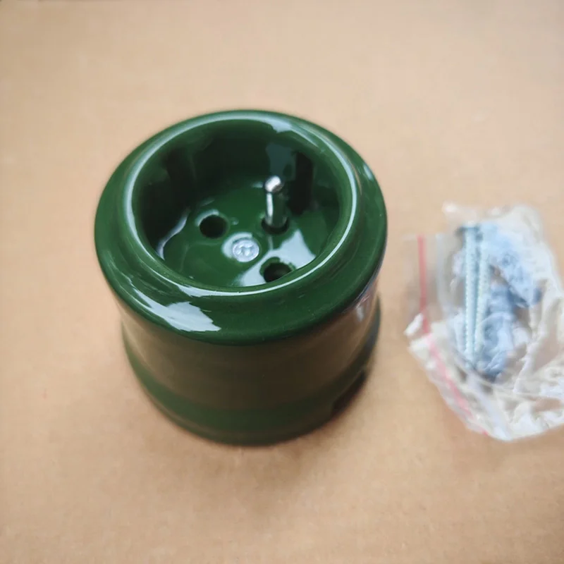 Exquisiter französischer Steckdosenschalter, Keramikknopf-Design, französischer Stecker, AC 220–250 V/16 A, Heimdekorationszubehör Image