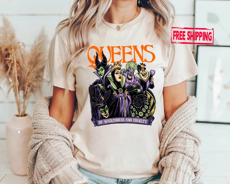 Queen Cartoon-Charakter 2026 Sommer Familien-Bekleidungsset aus Reiner Baumwolle - Ein Vielseitiges Oberteil für Erwachsene und Kinder Image