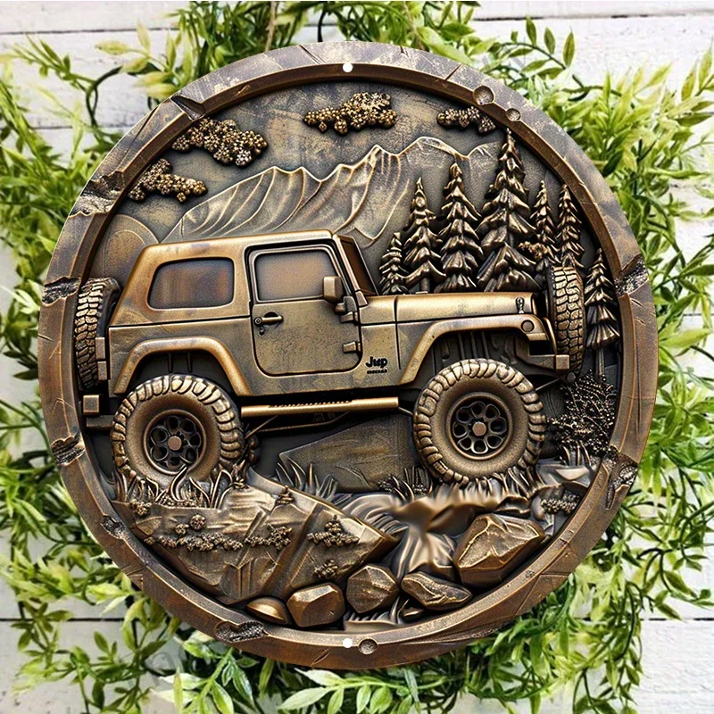 Rostfreie Metall-Wandkunst, UV- und kratzfest, einfach zu hängende Dekoration für Garten und Garage Image