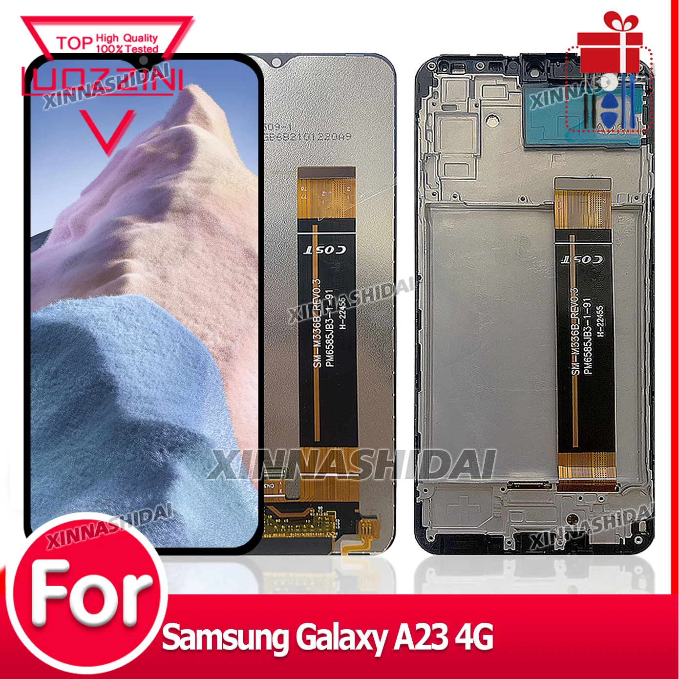 6,55'' für Samsung Galaxy A23 4G Display Touchscreen mit Rahmen-Digitizer-Baugruppe für Samsung A23 4G Bildschirmersatz Image