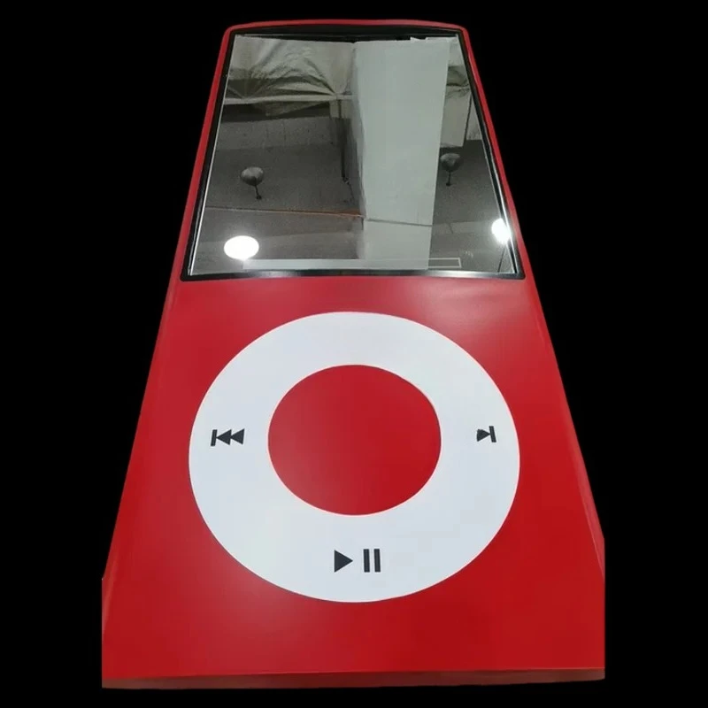 Kreativer Player-iPod-MP3-Spiegel aus Massivholz und Glas, Ganzkörperspiegel, Standspiegel, Heimdekoration, trendiger Spiegel für Zuhause