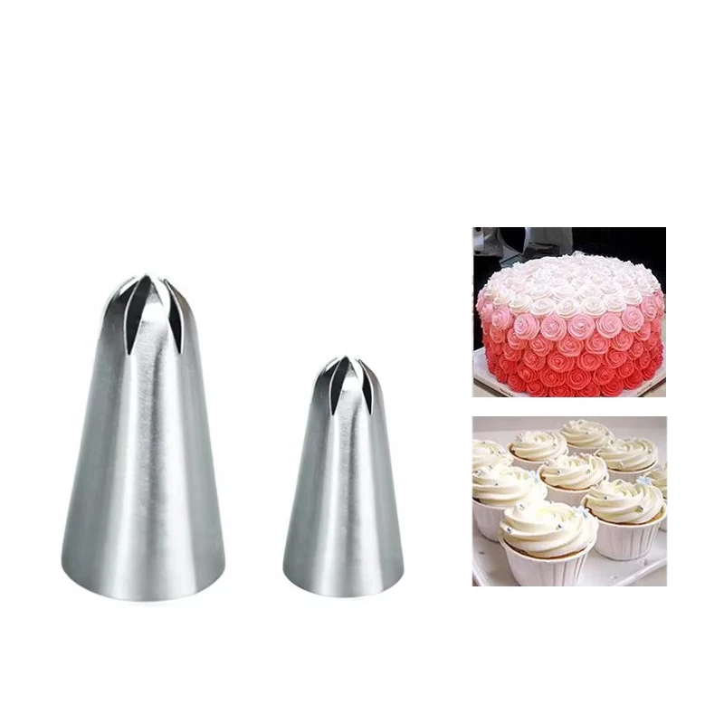 Edelstahl-Spritzdüsen-Set, Küchenzubehör, Spritzdüsen für Zuckerguss, Sahne, Kuchen, Spritztüllen für Desserts, Kekse, Cupcakes TMZ Image
