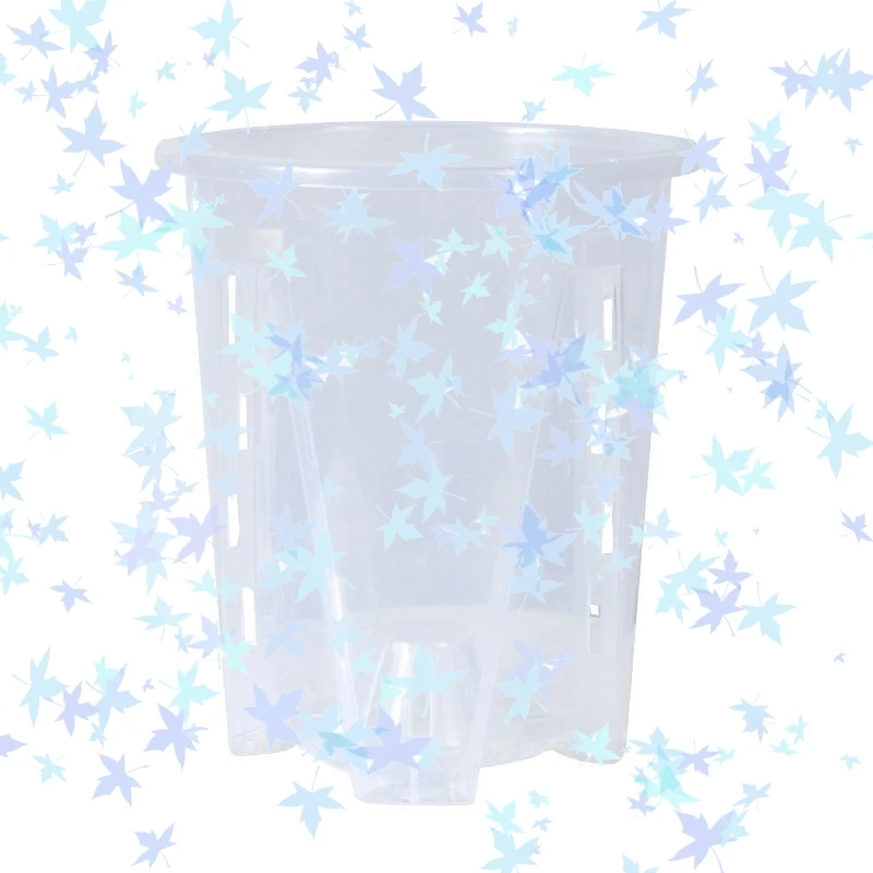 5 Stück ultratransparenter, atmungsaktiver Blumentopf zum Bepflanzen von Schmetterlingsorchideen, Topfpflanzen zu Hause und Kindergartenbecher im Garten A2 Image