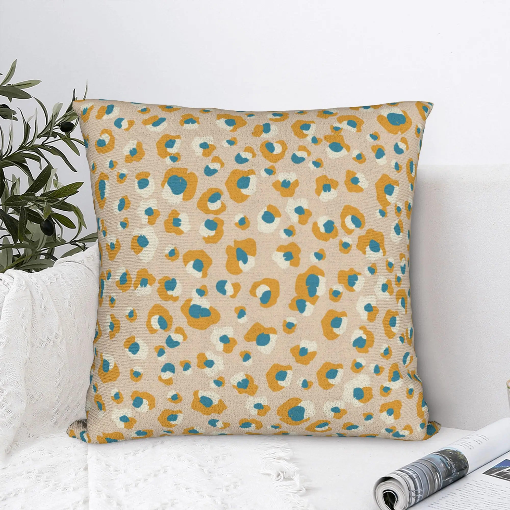 Leopard Tier Fell Druck Kissenbezug Weiche Stoff Kissen Abdeckung Geschenk Wurf Kissen Fall Abdeckung Hause Zipper 18'' Image