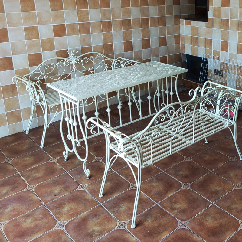 Tische und Stühle für den Außenbereich, Garten, Park, Tische und Stühle, europäischer Balkon, Freizeitsofa, Tisch- und Stuhl-Kombinationsset, Terrasse ba Image