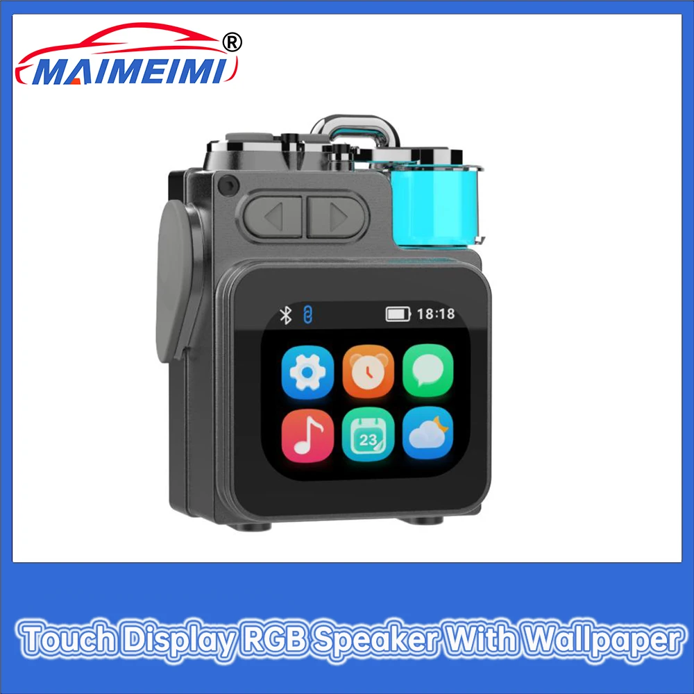 Touch-Display RGB-Lautsprecher mit Tapete, Kalenderfunktion, Weckerfunktion, Taschenrechner, Timer, Nachricht, Push-LED-Display Image