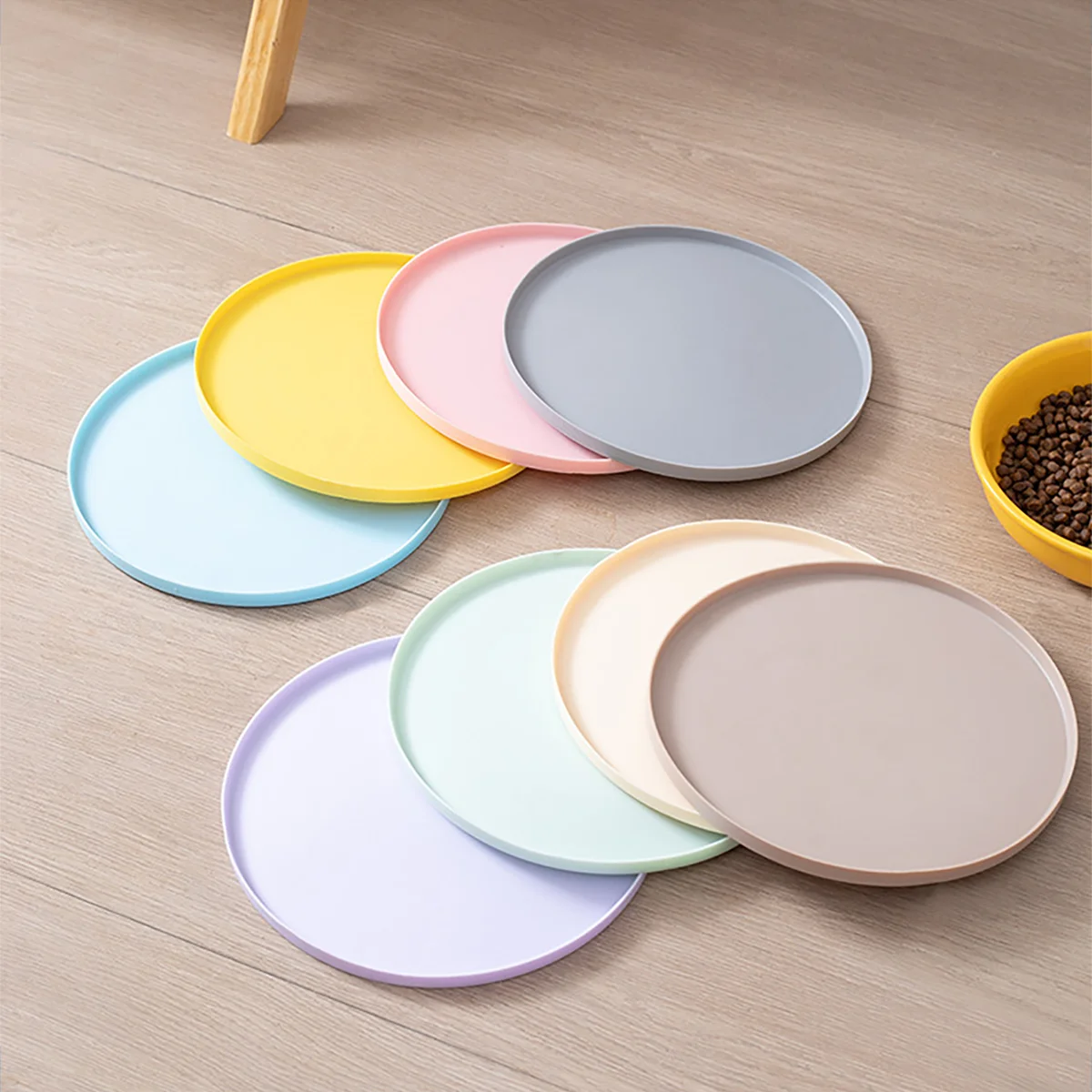 Tapis en silicone pour aliments pour animaux de compagnie, tapis pour aliments et eau pour chiens, tapis d'alimentation en silicone pour bols de nourriture pour chiots, tapis en caoutchouc surélevé