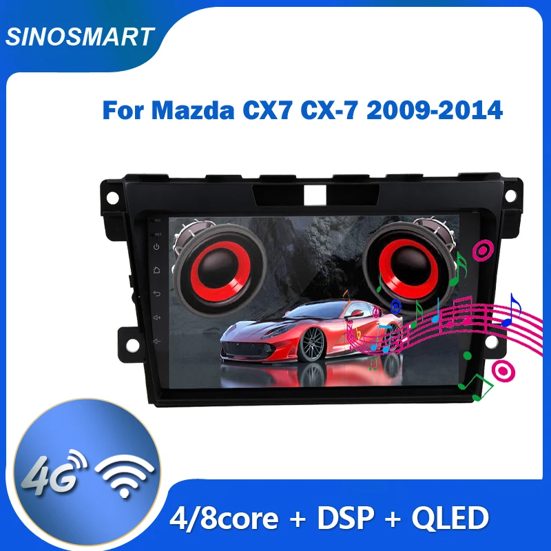 SINOSMART Android Radio für Mazda CX-7 CX7 2006–2012 (Alt/Neu) | Unterstützt BOSE, 8-Kern, 48EQ DSP, QLED Bildschirm Image
