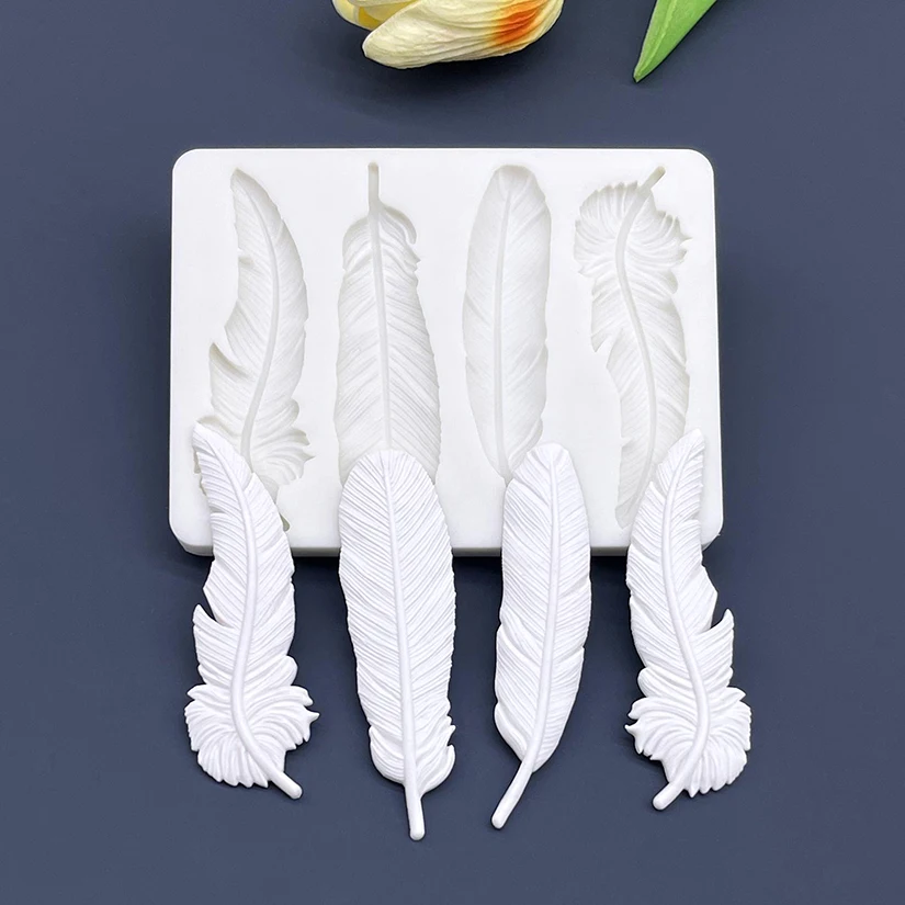 Feder Silikon Sugarcraft Form Fondant Kuchen Dekorieren Werkzeuge Candy Clay Cupcake Schokolade Backform Image