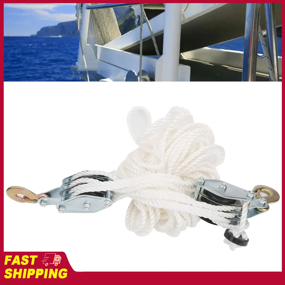 Verzinkter Stahl-Hebeblock mit 4000LB Tragkraft, Verzinkter Stahlhaken, Hebeblock mit Mehrfach-Nylonseil Image