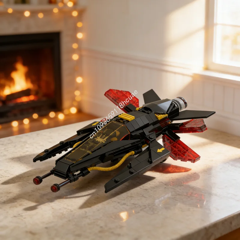 378-teiliger MOC Blacktron Cruiser II Weltraum-Modellbausatz Architektur Kreatives DIY-Spielzeug Bildung Weihnachtsgeschenk-Idee Image