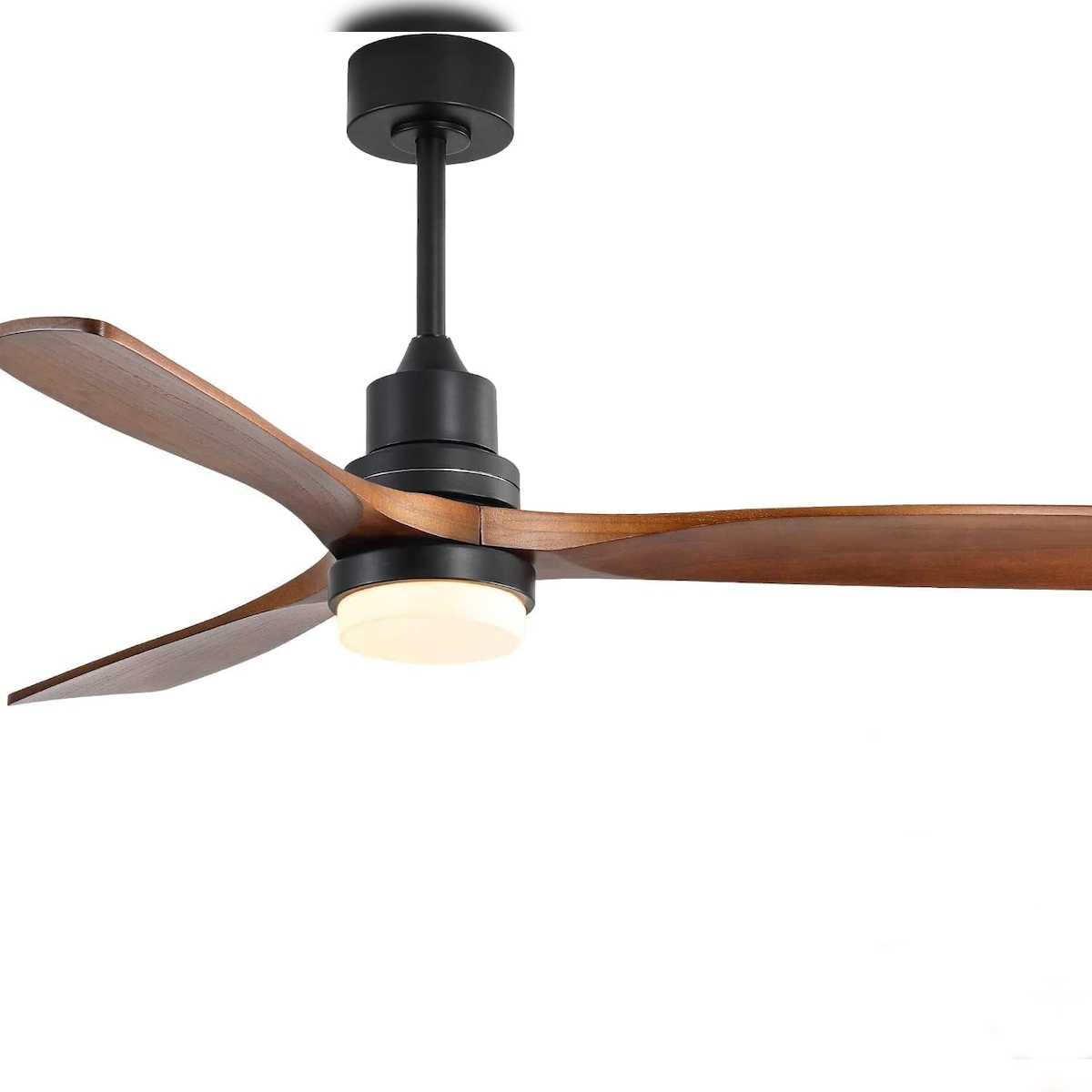 STILVORA Deckenventilator 52x132x132 cm mit LED-Beleuchtung und Fernbedienung Brushed Nickel 6 Stufen Timer DC Motor reversibel leise Image