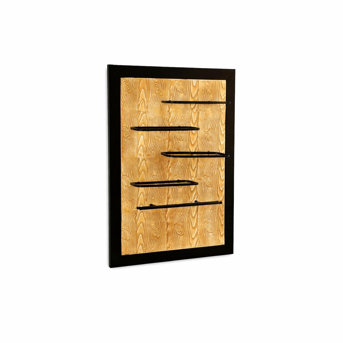 DanDiBo Weinregal Wand Metall Schwarz 4 Flaschen mit Glashalter 96617 Weinhalter Wandregal Modern Flaschenhalter Design Wanddeko Image