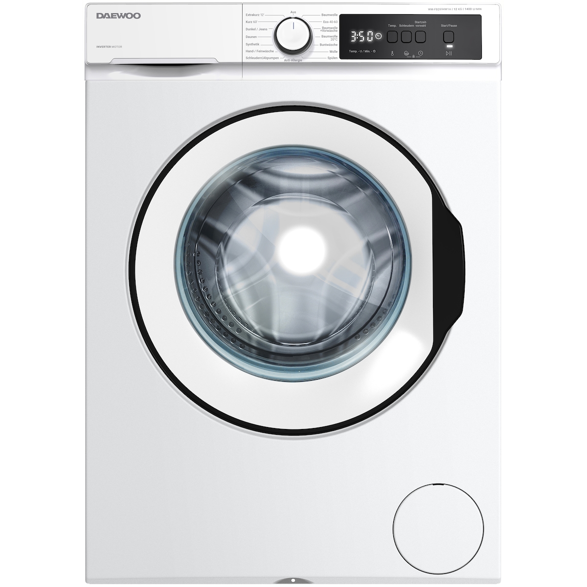 Daewoo WM-FB2694W1A-DE Waschmaschine Frontlader, 12 kg, 1400 U/min., Inverter-Motor, Allergy Safe-Programm, AquaStop Image