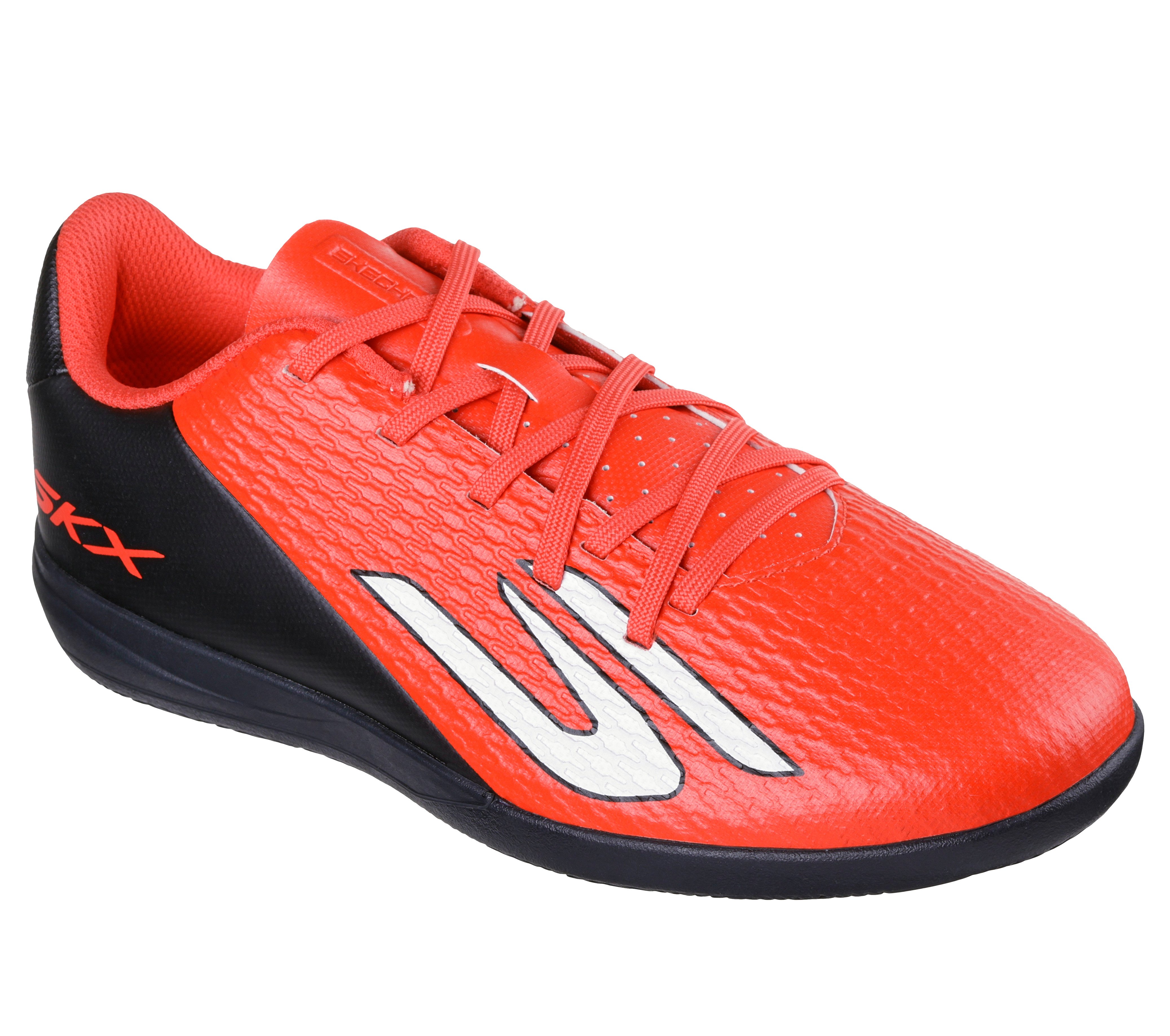 Fußballschuh SKECHERS "JR YOUTH IC, Skechers Skx_2 Jr Youth Ic", Mädchen, Gr. 36, rdbk rot, schwarz, Schuhe Fußballschuh, Indoor Court Schuh mit leichter Skechers Move Foam™-Dämpfung
