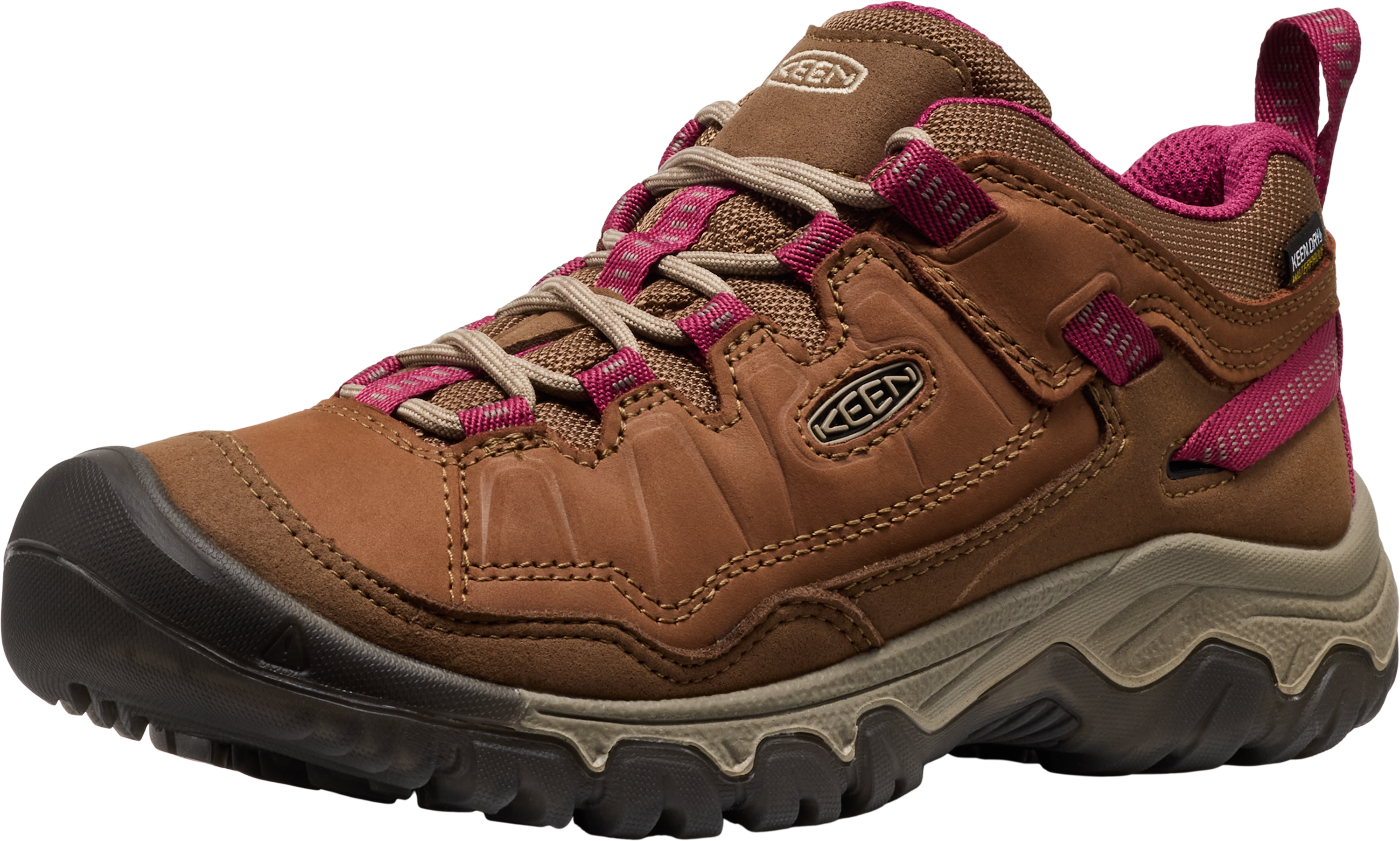 Wanderschuh KEEN "TARGHEE IV WP", Damen, Gr. 38,5, bison, beaujolais, Leder, Synthetik, Schuhe Wanderschuh, Outdoorschuh aus Premium Leder,wasserdicht und atmungsaktiv