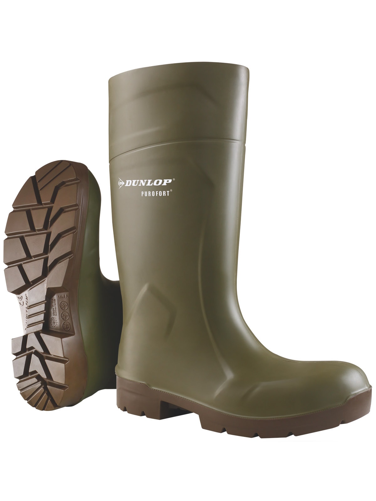 Sicherheitsstiefel DUNLOP "Sicherheitsstiefel CA61831 Purofort Foodpro MultiGrip safety" Gr. 37, grün, 37, Schuhe