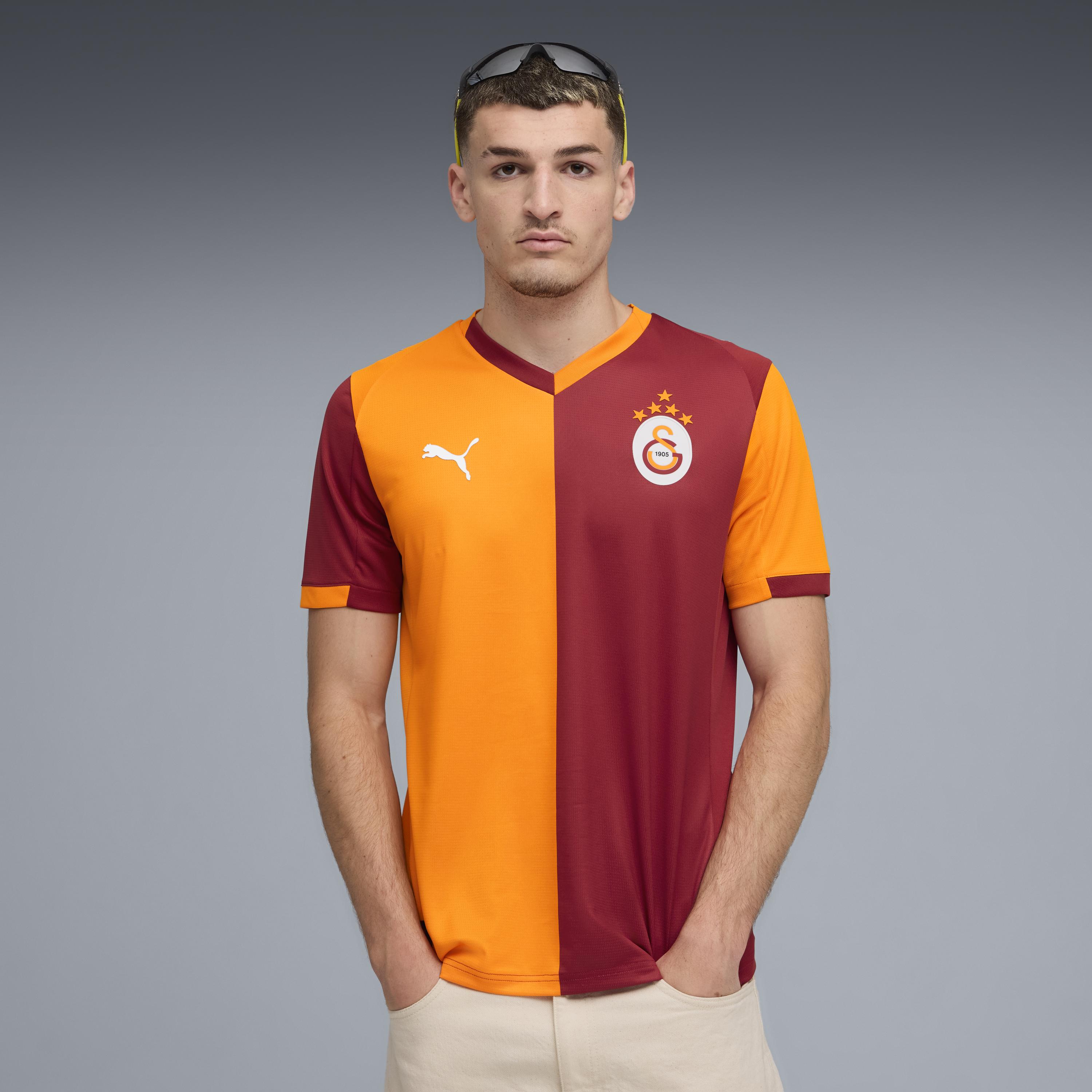Fußballtrikot PUMA "GSK HOME JERSEY REPLICA W/O SPONSOR WITH STAR", Herren, Gr. XXL, rot rhythm, intense orange, Obermaterial: 100% Polyester, mehrfarbig, regular fit normal, V-Ausschnitt, Trikots Fußballtrikot, Heimtrikot Galatasaray Istanbul...
