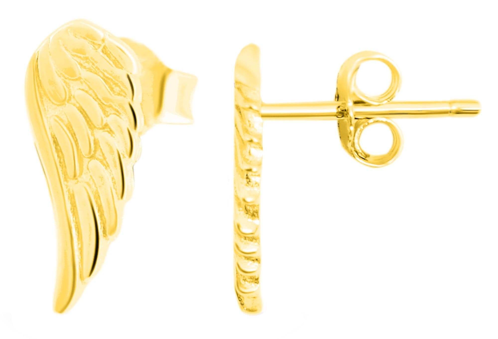 Paar Ohrhänger ADELIA´S "Damen Ohrringe – Ohrstecker Flügel aus 925 Silber", Damen, Gr. Damen, Silber 925 (Sterlingsilber), gold, Ohrringe, Ideal zum Verschenken – schlicht und stilvoll Image