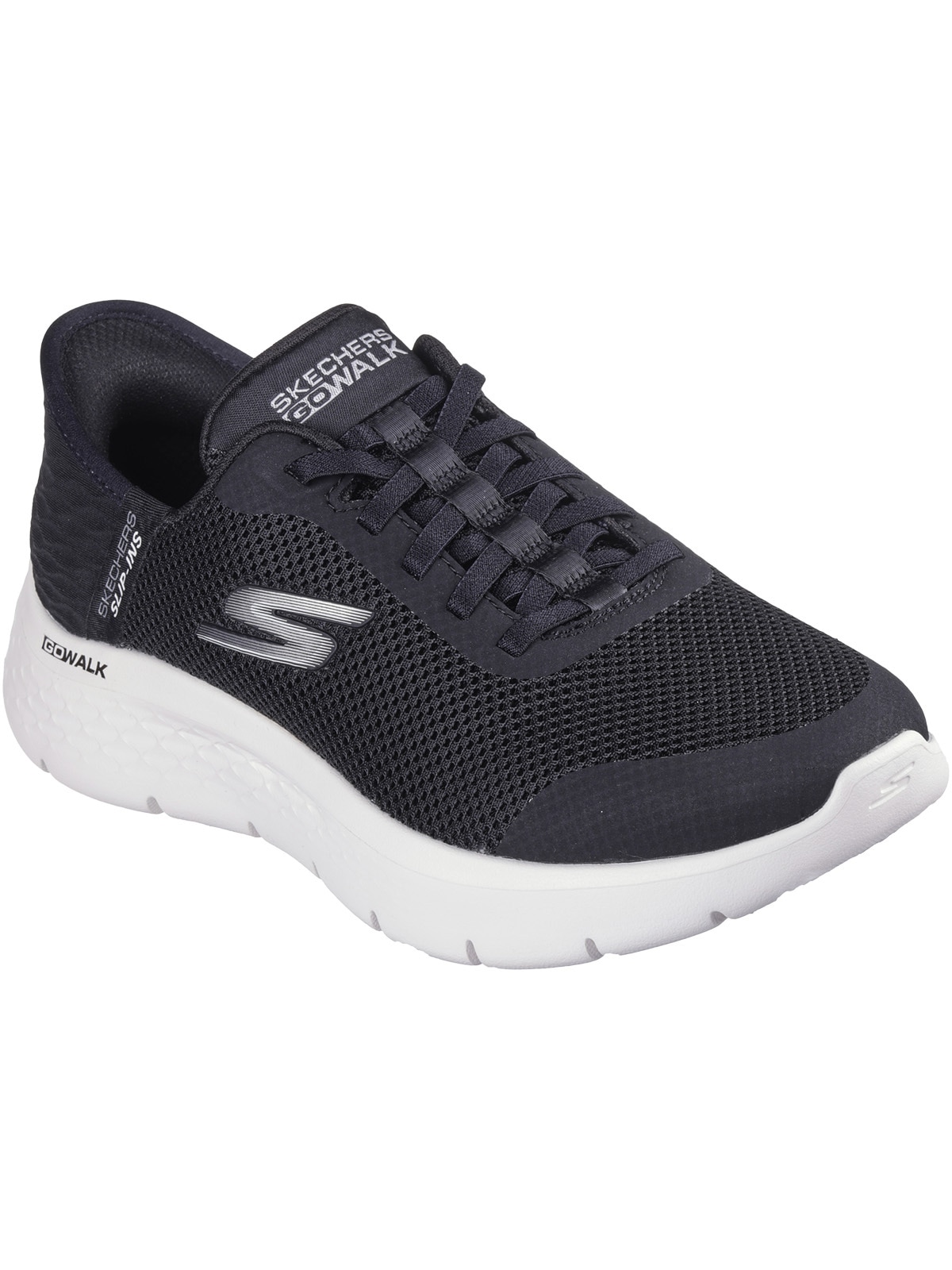 Wanderschuh SKECHERS "Freizeitschuhe 124836-BKW Skechers Slip-ins", Damen, Gr. 41, schwarz, Obermaterial: 100% Textilmaterial TEXMAT., Schuhe Wanderschuh