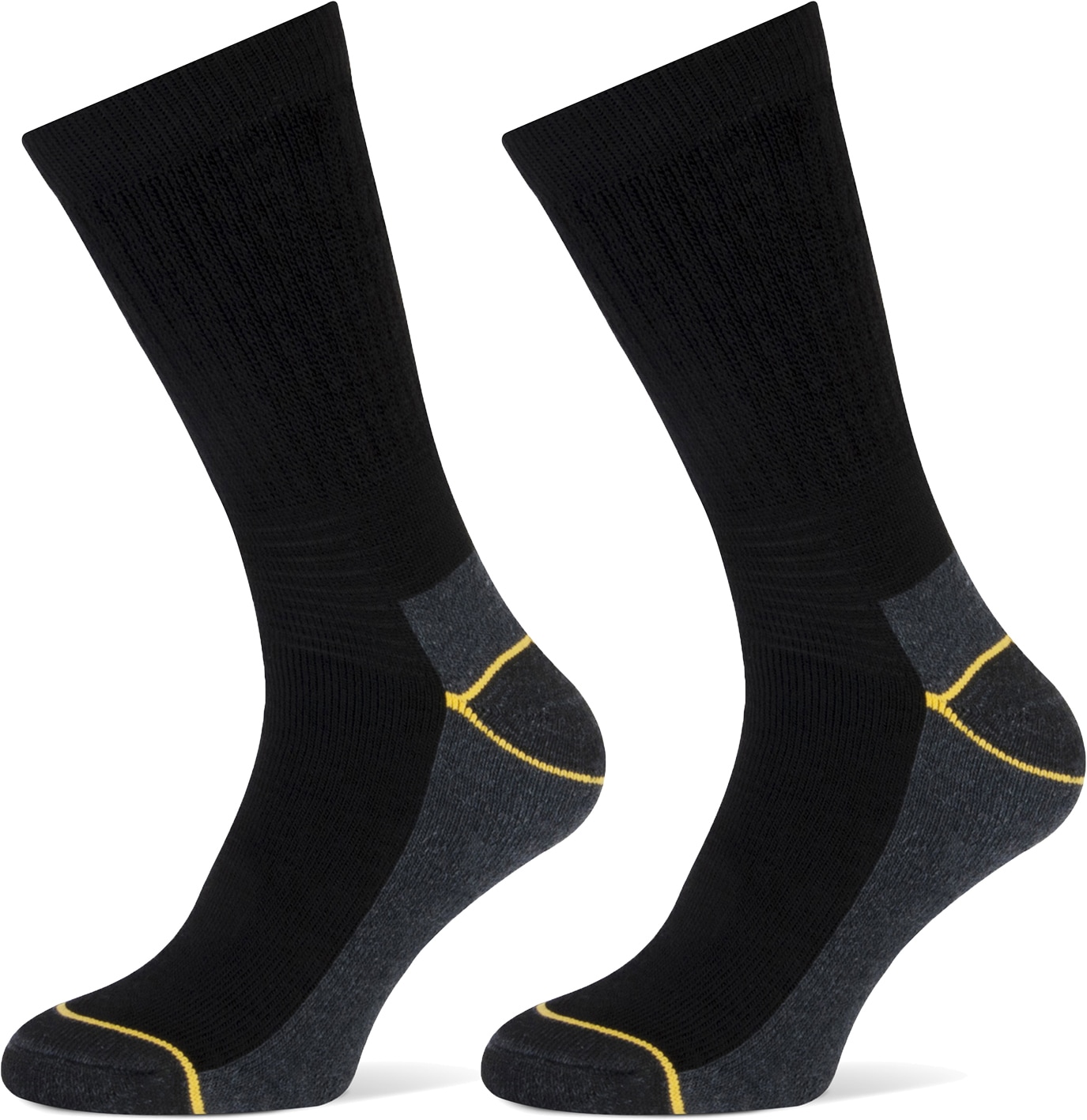 Arbeitssocken STAPP "Bekleidung 4415 Stapp Yellow Worker 2er Pack" Gr. 39, schwarz, Socken, 39, Obermaterial: 41% Baumwolle CO. 41% sonstige Fasern AF. 15% Polyester PES. 3% Elasthan EL.