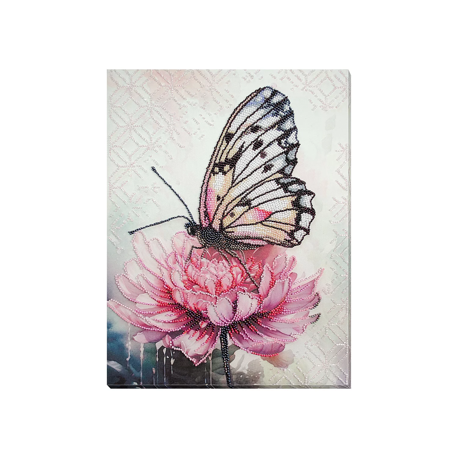 Perlen-Stickbild Blüte & Schmetterling, 25 x 33 cm Image