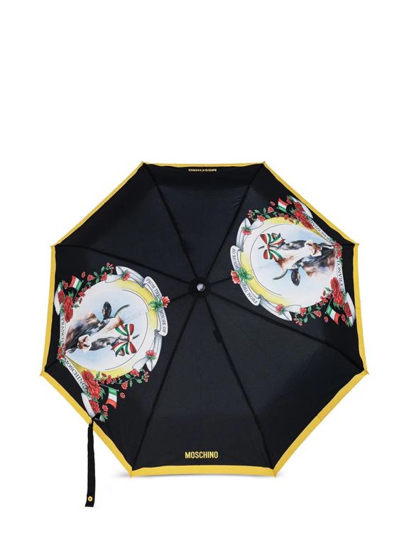Parapluie À Imprimé Graphique - Black - Moschino Umbrellas