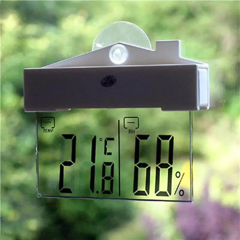 Station météo numérique ventouse fenêtre numérique thermomètre hydromètre grand LCD Station météo intérieure et extérieure Suctio