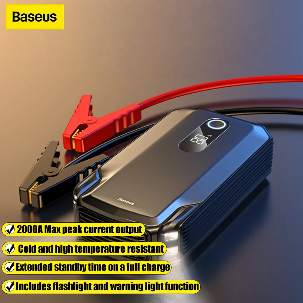 Baseus 2000A démarreur de saut de voiture 20000mAh batterie externe dispositif de démarrage de Booster d