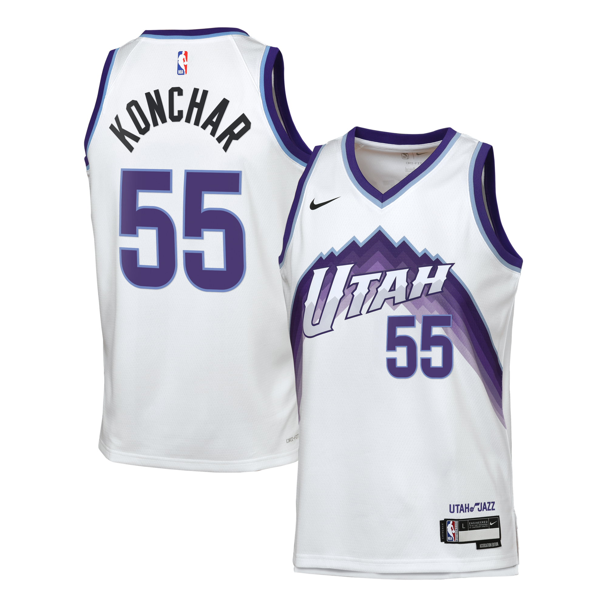 Maillot Swingman Nike Replica Association Edition des Utah Jazz - Blanc - John Konchar - Jeune - unisexe Taille: L (14/16)