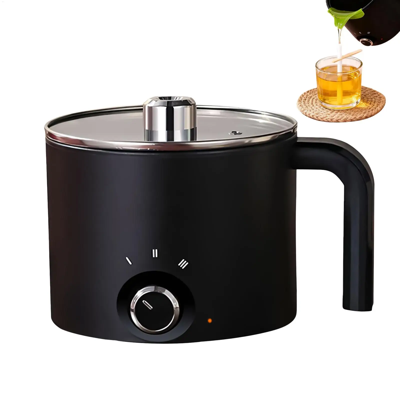 Wachsschmelztopf 1,5L Großer Edelstahl Elektrischer Antihaft-Kerzenherstellungstopf Schmelzkännchen 3-Stufen Temperaturregelung Image