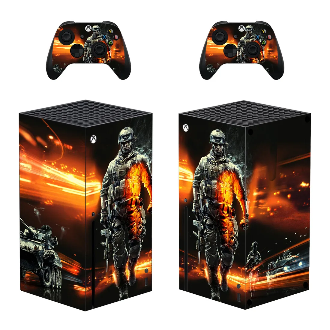 Neue Spiel Battlefield Schutz Aufkleber Abdeckung für Xbox Serie X Konsole und 2 Controller Xbox Serie X Haut Aufkleber vinyl Image