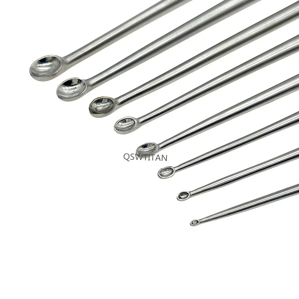 QSWTITAN Edelstahl-Knochenkurette, 1 Stück, 1–7 mm, orthopädische chirurgische Instrumente Image