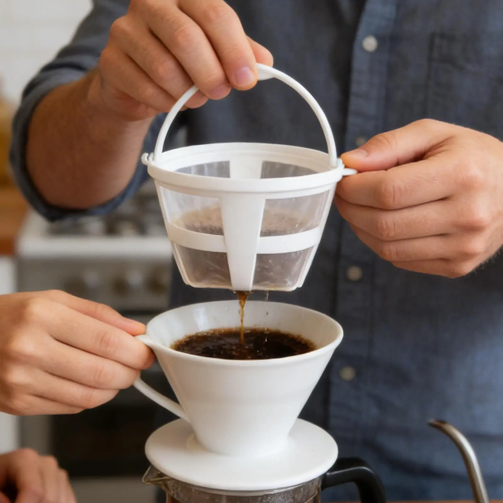 Wiederverwendbarer Kaffeefilter, Kaffeemaschinen-Sieb, Nachfüllbarer Korbfilter, Kaffeemaschinen-Zubehör Image