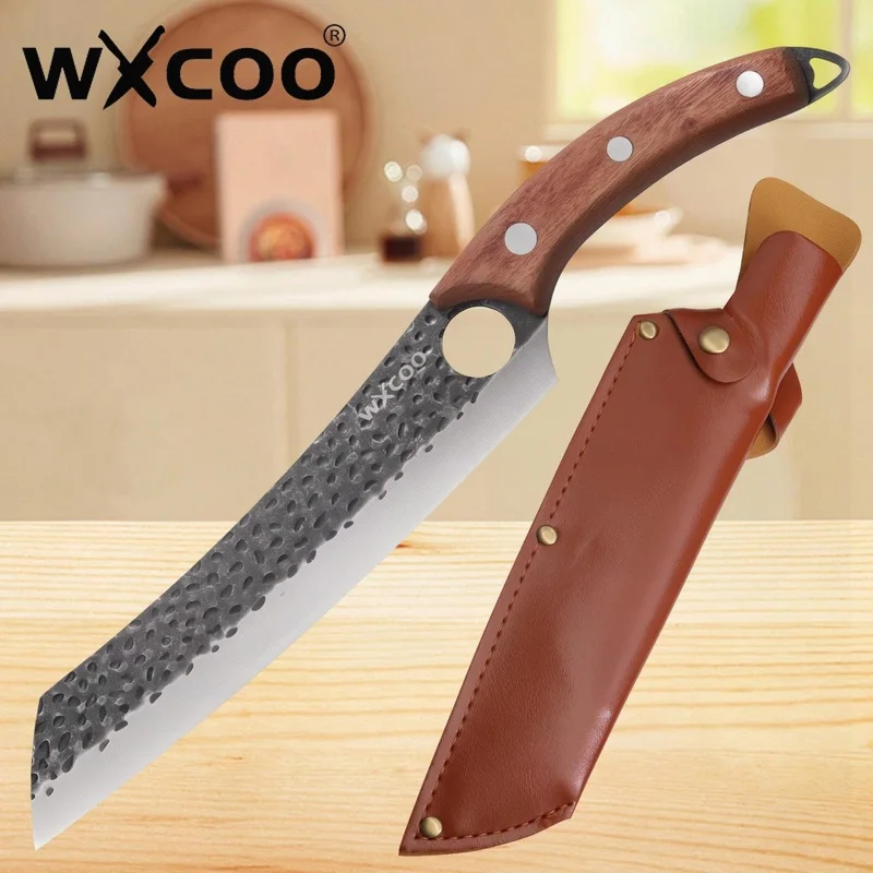 WXCOO Metzger Ausbeinmesser Geschmiedete Küchenmesser Chef Schneiden Kochen Hackmesser Fleisch Fisch Obst Gemüse Utility Schneidmesser Image