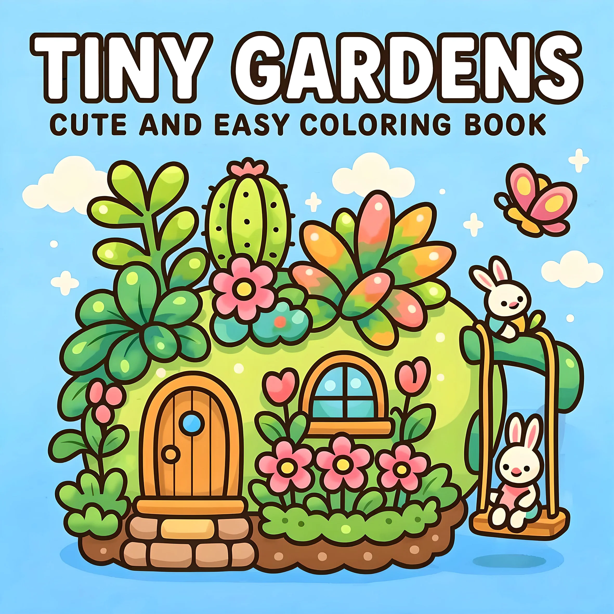 TINY GARDENS Malbuch für Erwachsene mit niedlichen, gemütlichen Alltagsaktivitäten zur Entspannung (gemütliche Räume zum Ausmalen) Image
