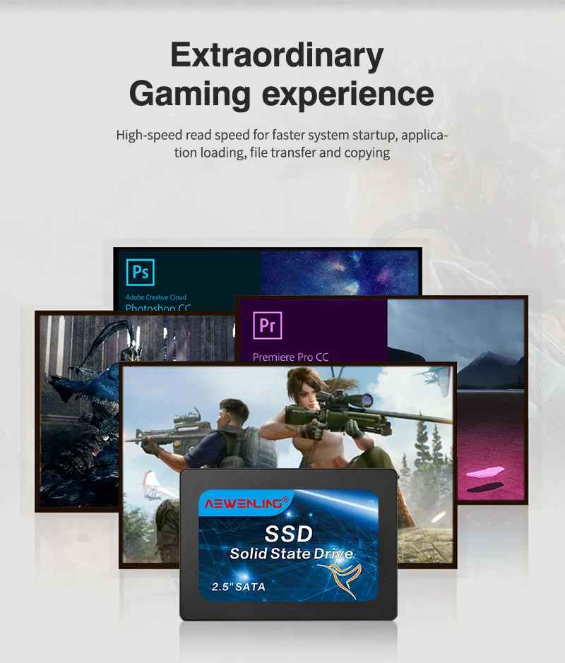 AE SSD Arbeit 2 TB 4 TB Festplatte 64 GB 256 GB 128 GB 2,5 Zoll High-Speed 1 TB 512 GB Festplatte für Laptop Desktop 32 GB HDD Sata3 Computer Image