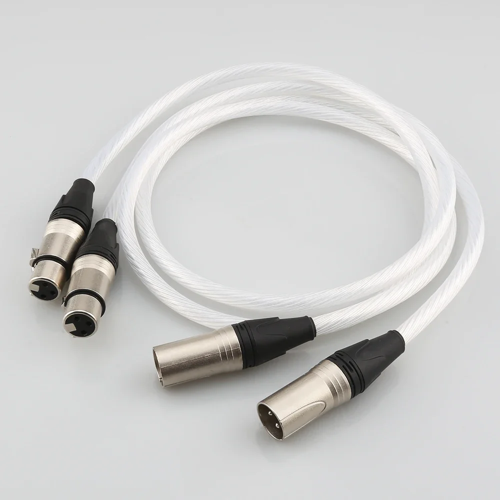 Hi-End reines Silber überzogenes 5N OCC-Kabel Hifi 2 XLR-Stecker auf 2 XLR-Buchse Kabel Balance-Kabel Image