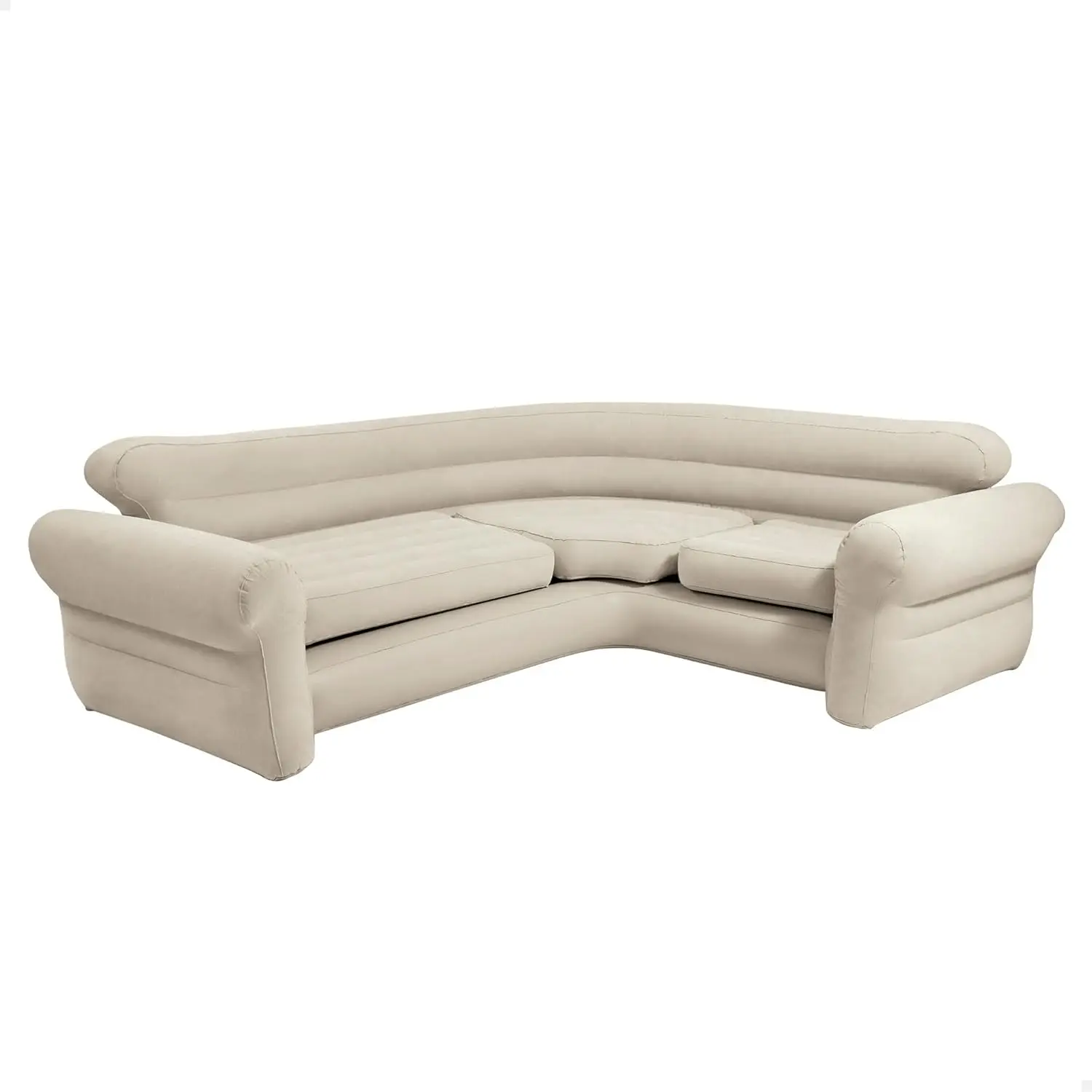 Aufblasbares Ecksofa mit integriertem Ventil, Wohnzimmermöbel 257 x 203 x 76 cm, individuell gestaltet Image