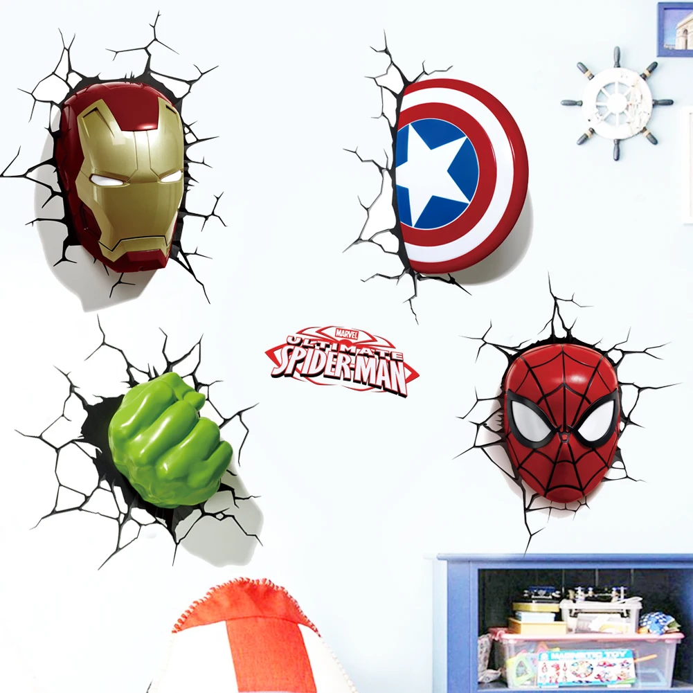 Cartoon Avengers 3D-Wandaufkleber Wohnzimmer Schlafzimmer Wanddekoration Superhelden-Filmplakat Wandaufkleber für Kinderzimmer Image