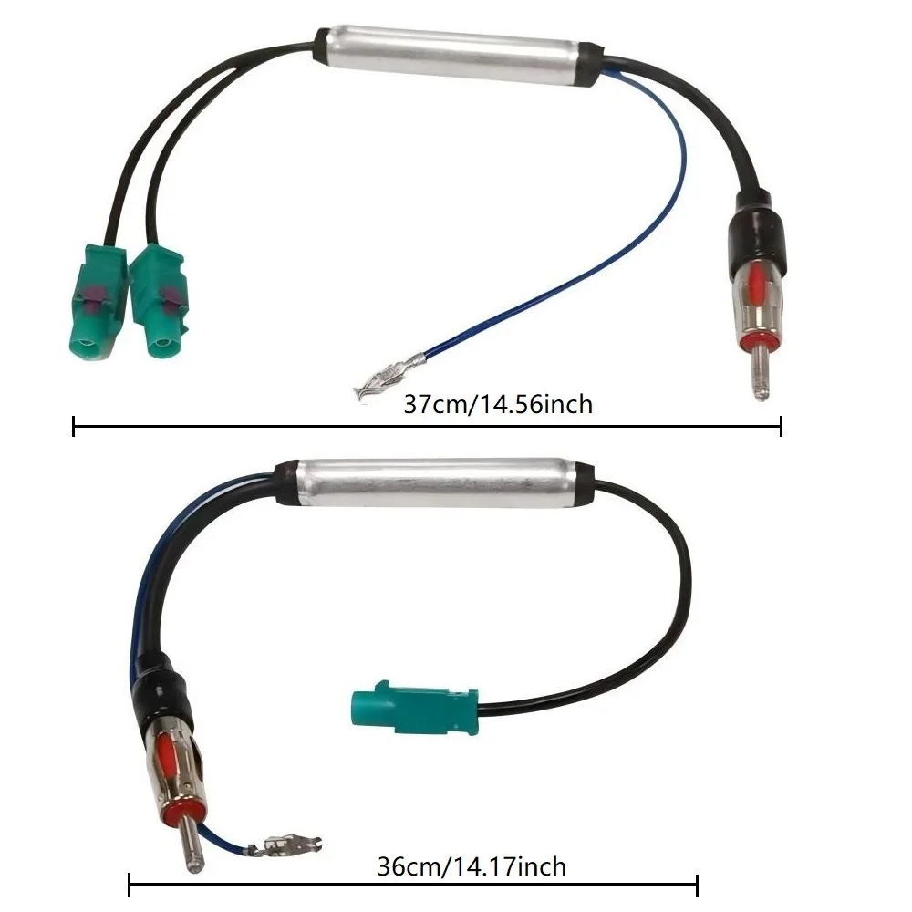 Autoradio-Antenne AM/FM Audio Radio Signalverstärker Dual Fakra zu DIN RF Radio Antenne Antennenadapterkabel für VW Audi Skoda Image