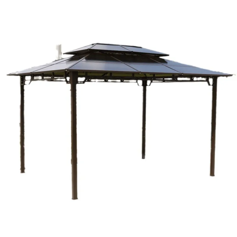 Pavillon im Freien, Traubenspalier, Villa, Innenhof, Markise, korrosionsbeständiges Holz, Gartenpavillon aus Aluminiumlegierung, Außenbalkon im Freien Image