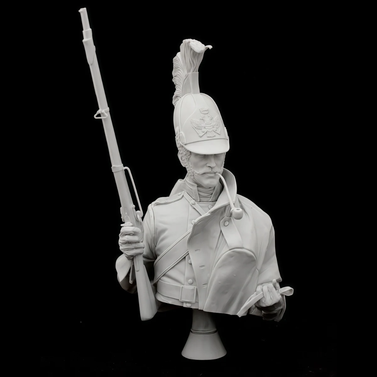 Unbemalter Modellbausatz aus Kunstharz im Maßstab 1:10, Militärthema, Büste eines Dragoner-Soldaten, unmontiertes und unbemaltes GK, AD223 Image