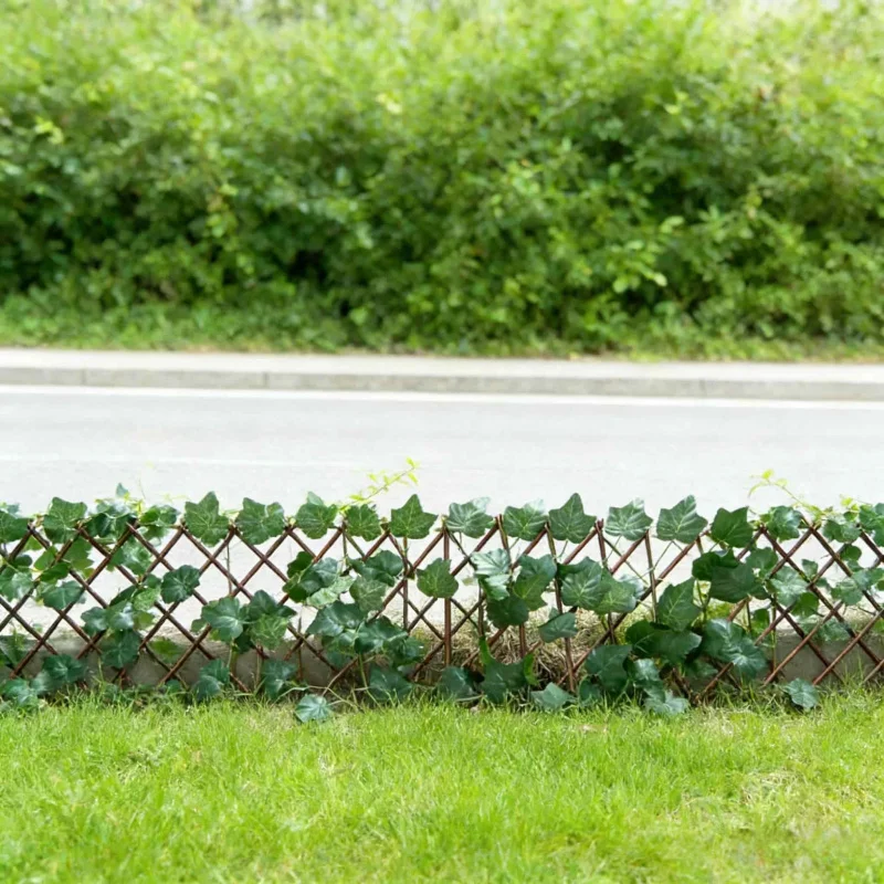Künstliche Efeu-Rankgitter, einziehbarer Zaun, 1 Blatt, UV-Schutz, für Garten, Balkon, Spalier, Außendekoration, Sichtschutz Image