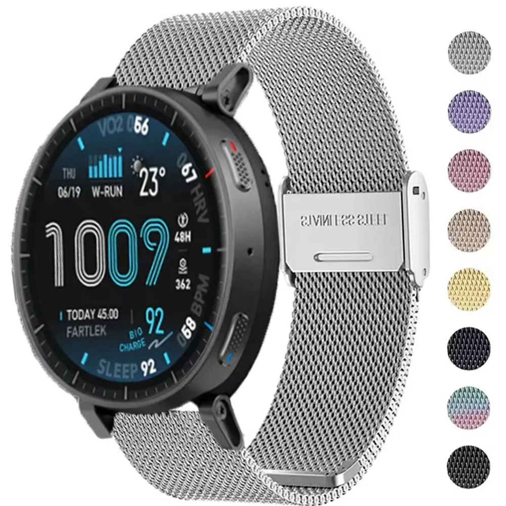 20mm 22mm Milanese-Armband für Amazfit Active Max 48mm Metallarmband für Amazfit GTR Bip 6 5 3/T-Rex 3 Pro 44 48mm/GTR 4 3 2 2e Image