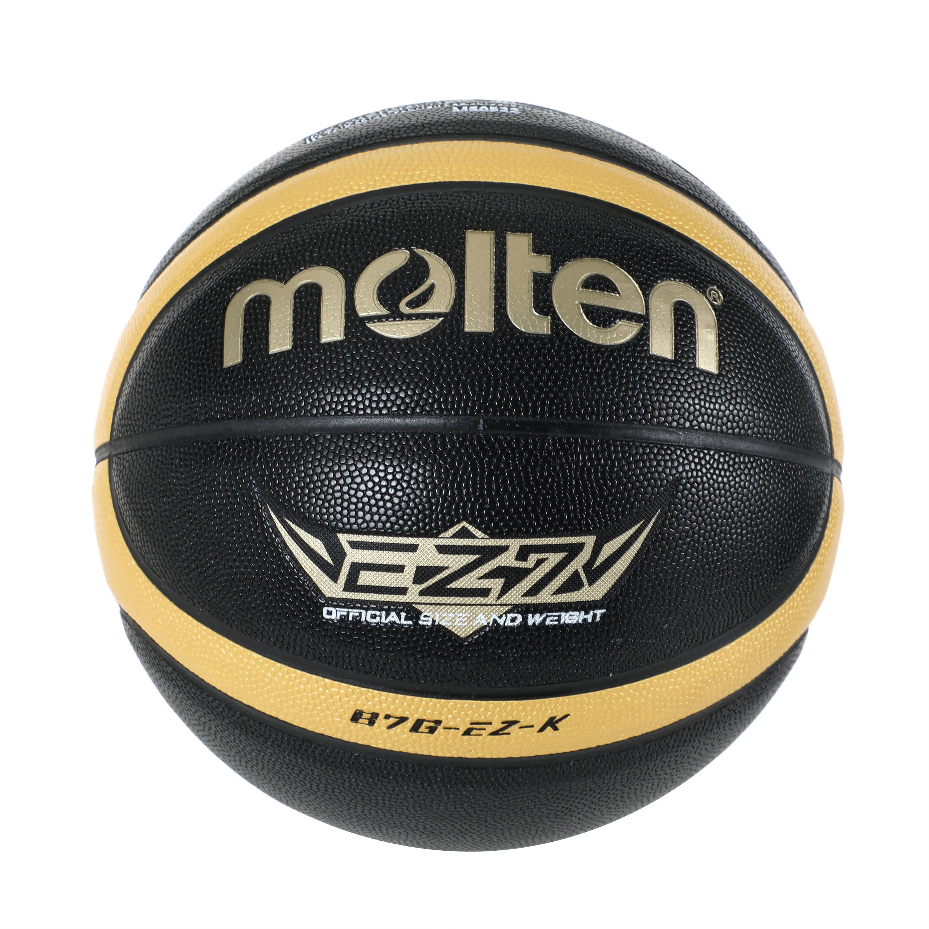 Molten Größe 5 6 7 Basketball EZ-K Schwarz Gold PU Outdoor Indoor Bälle Damen Jugend Mann Match Training Basketalls Image